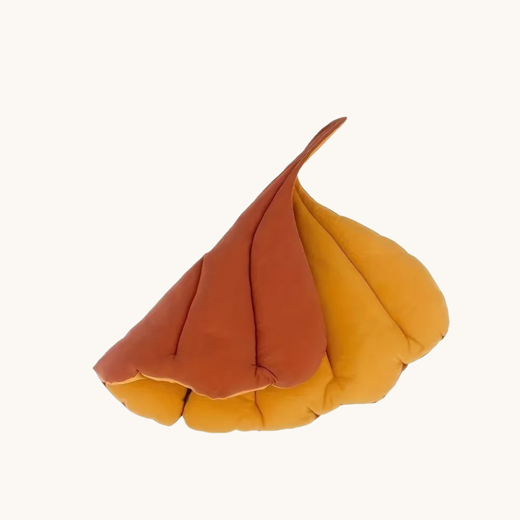 orange and yellow gingko leaf-like mat