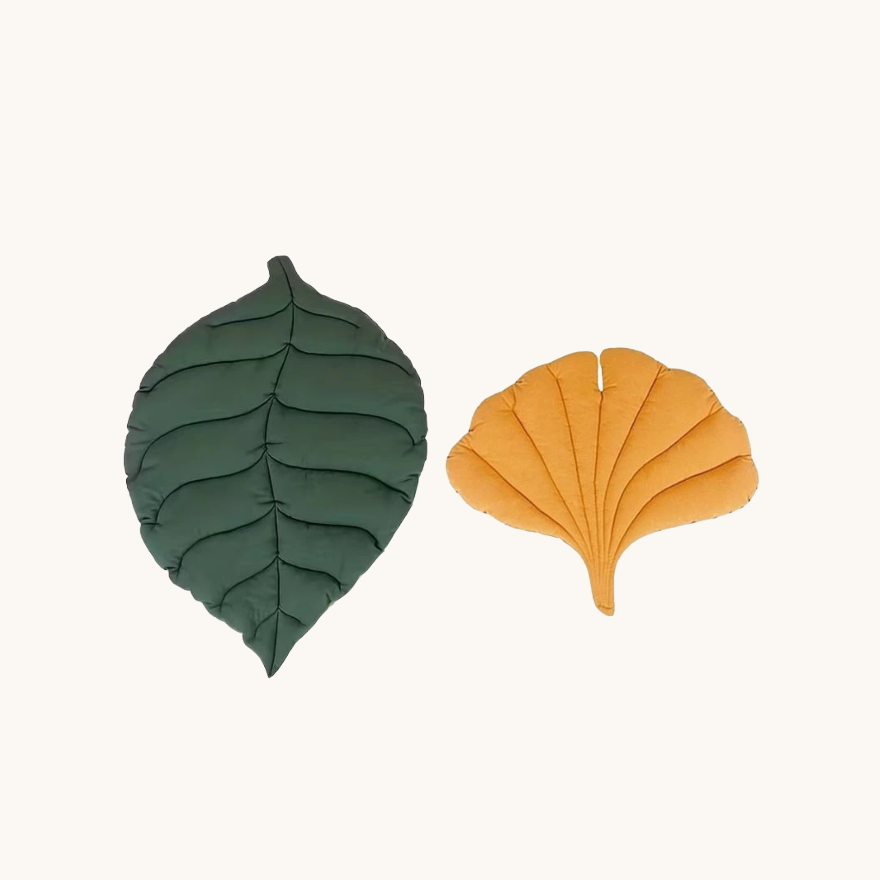Orange & Yellow Gingko and Green oval leaf mats