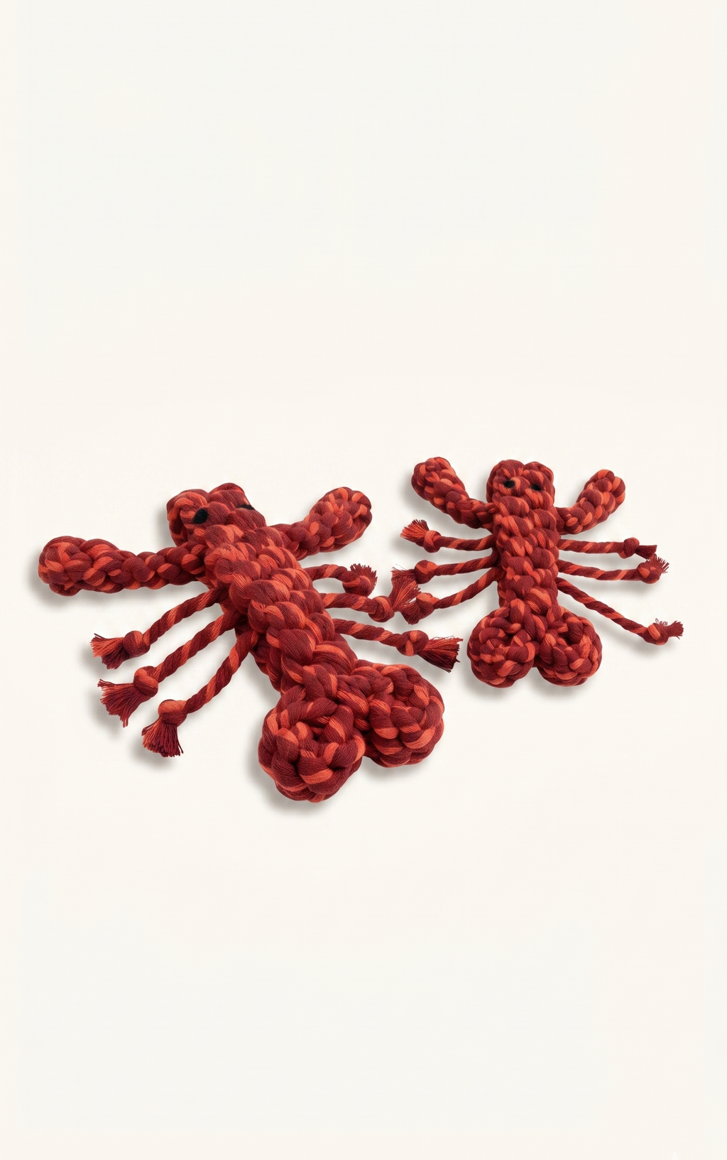 MONLI Sir Lobster Pet Rope Toy, handmade lobster-shaped rope toy for dogs and cats
