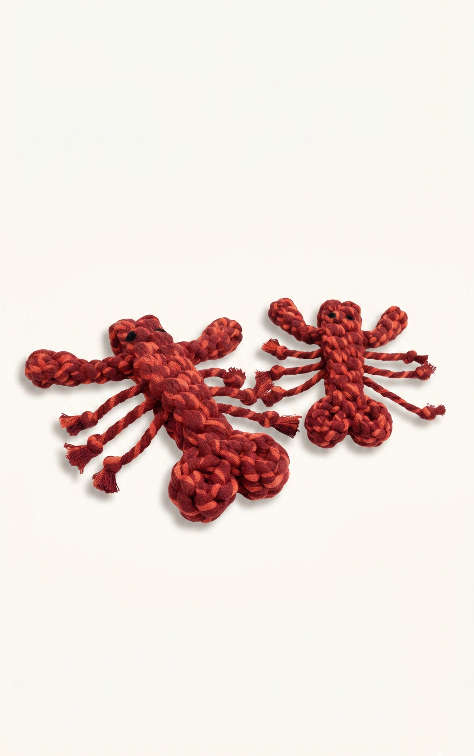 MONLI Sir Lobster Pet Rope Toy, handmade lobster-shaped rope toy for dogs and cats