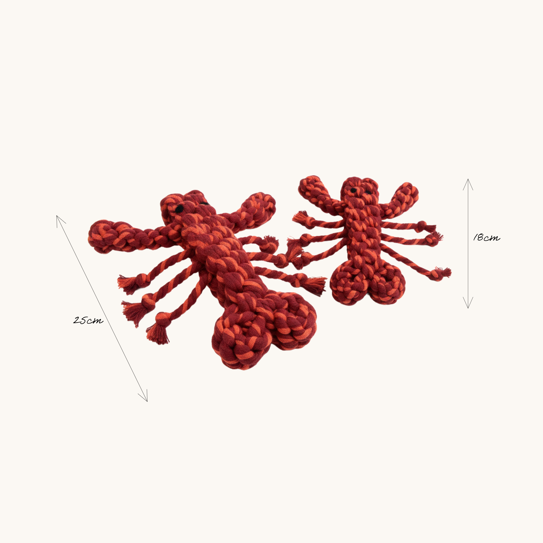 MONLI Sir Lobster Pet Rope Toy come in large and small size
