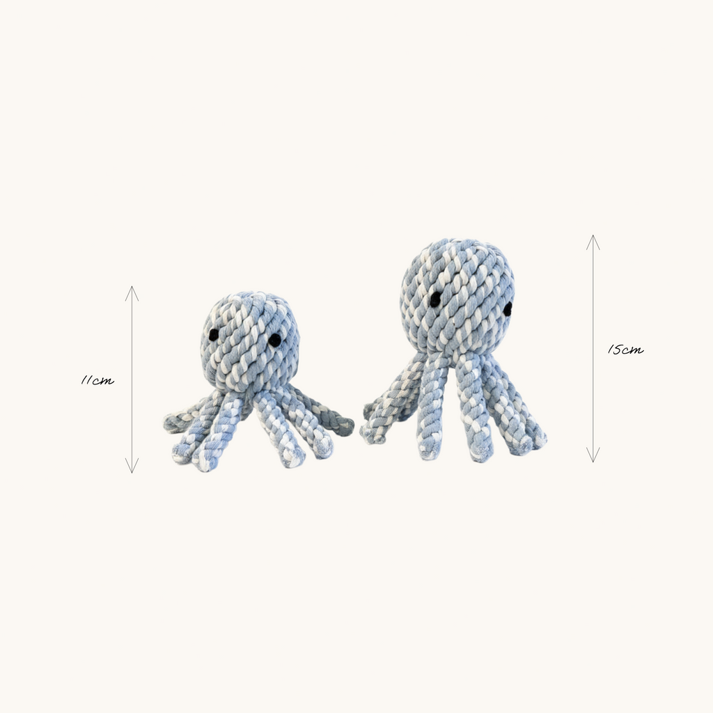 Cute octopus rope toys with measurements