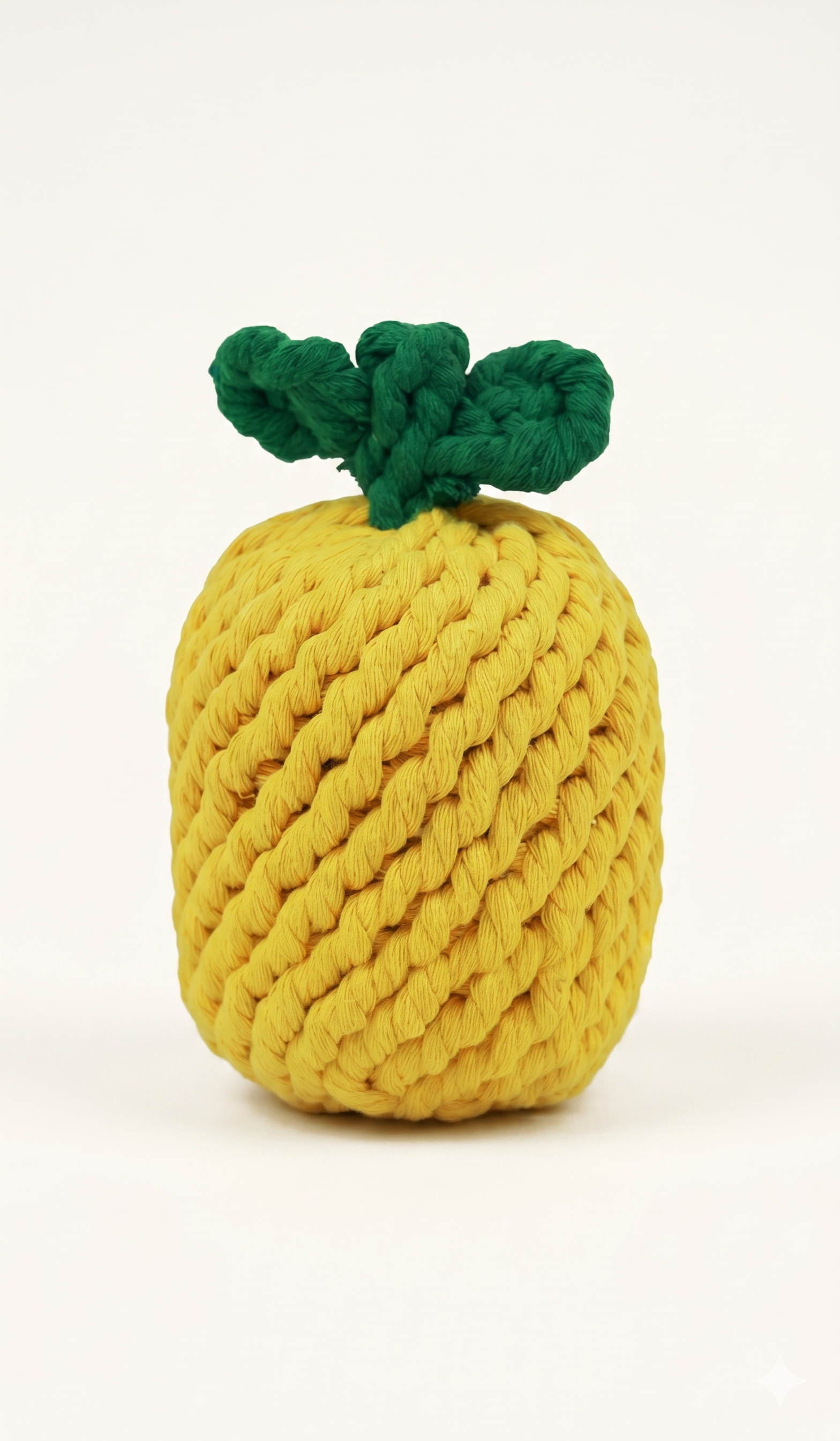 Hand knitted pineapple rope toy