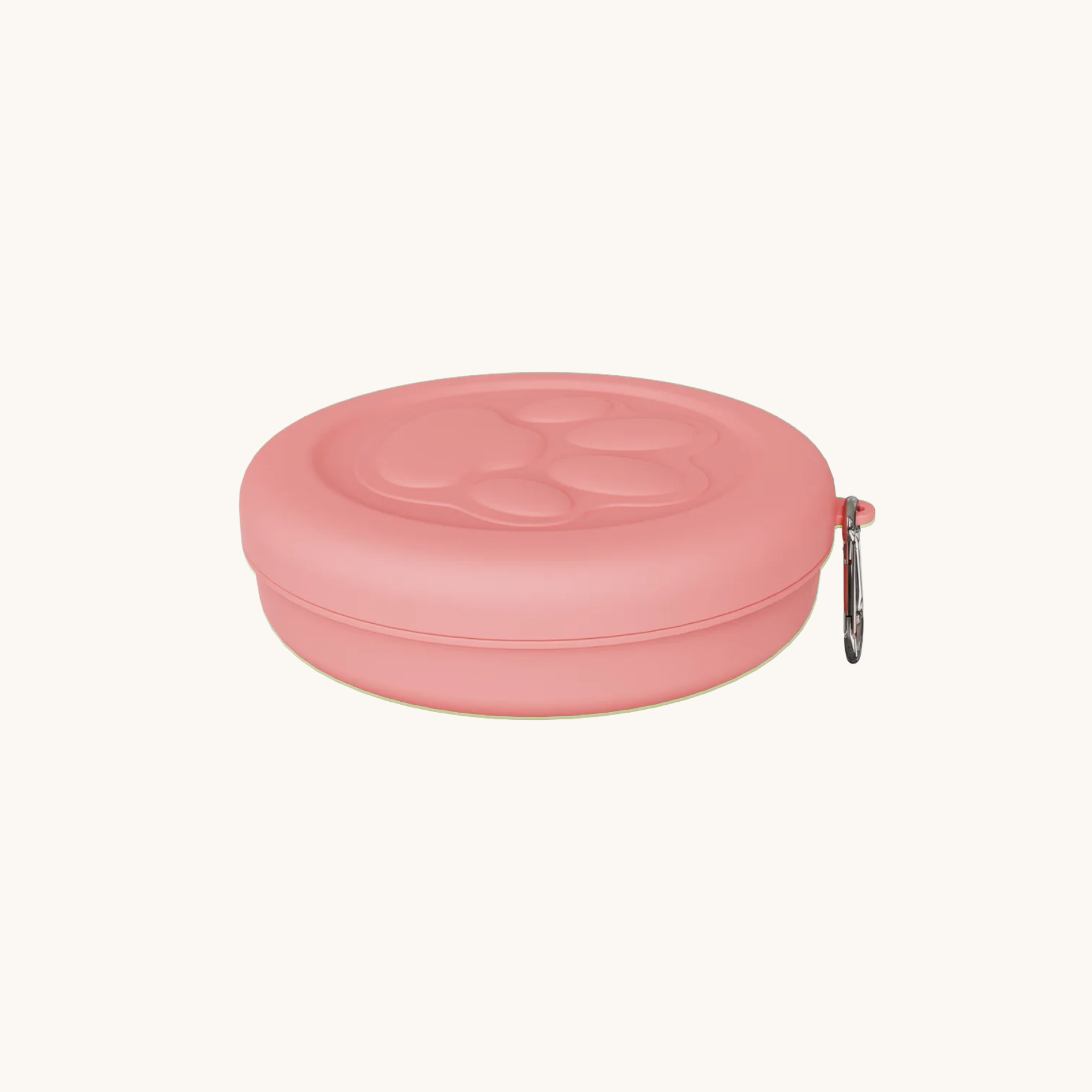 Portable Outdoor Pet Bowl in Red, clip-on design for hiking and camping