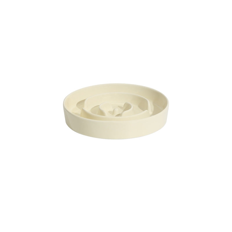 Cream white ceramic slow feeder