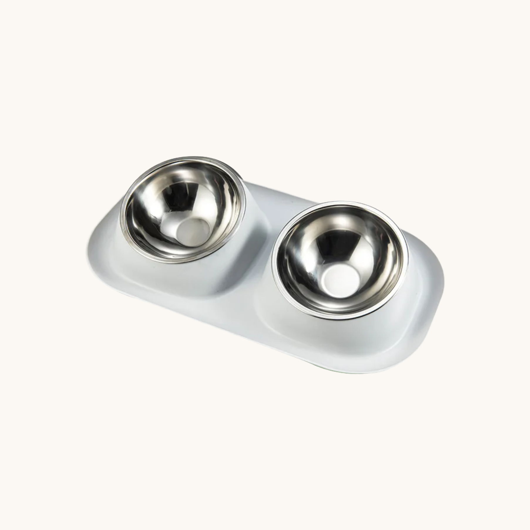 Twin Pet Bowls in cloudy gray, suitable for food and water